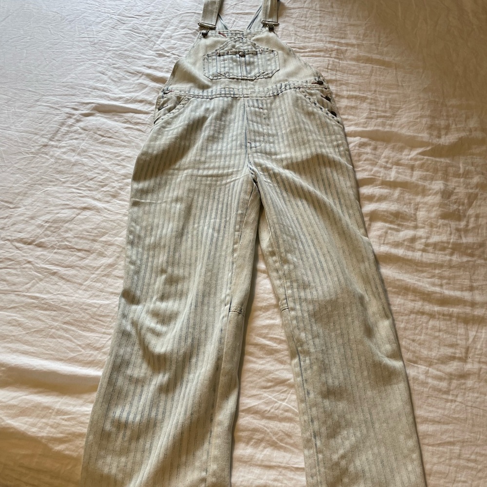 Faherty railroad strip overalls